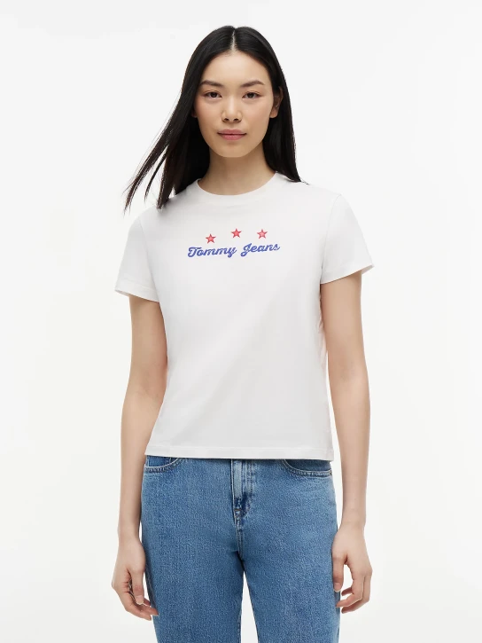 Tommy Jeans dámské bílé tričko