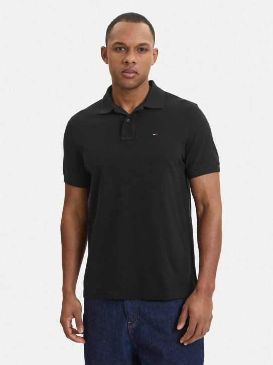 Tommy Jeans pánské černé polo triko