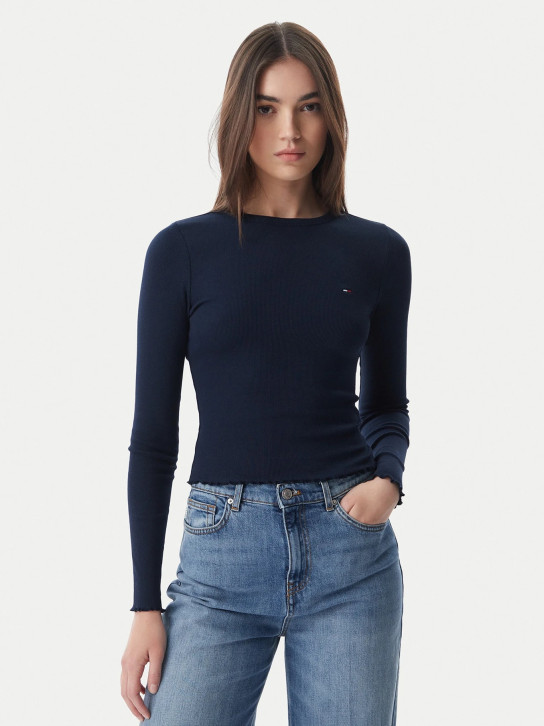 Tommy Jeans dámské tmavě modré tričko