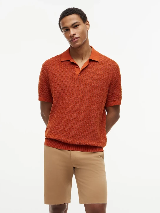 Tommy Hilfiger pánské oranžové polo tričko
