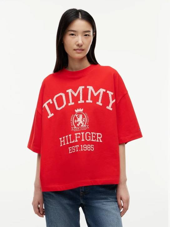 Tommy Hilfiger dámské červené tričko