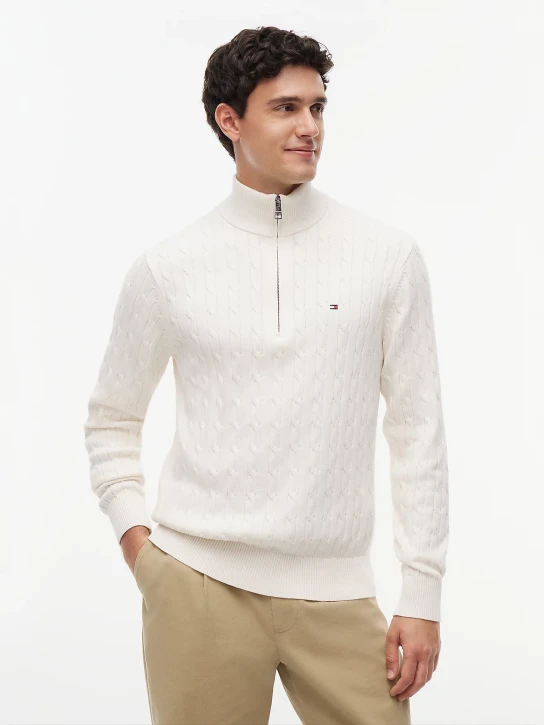 Tommy Hilfiger pánský krémový svetr
