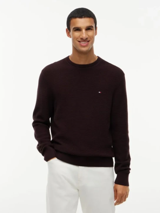 Tommy Hilfiger pánský tmavě hnědý svetr
