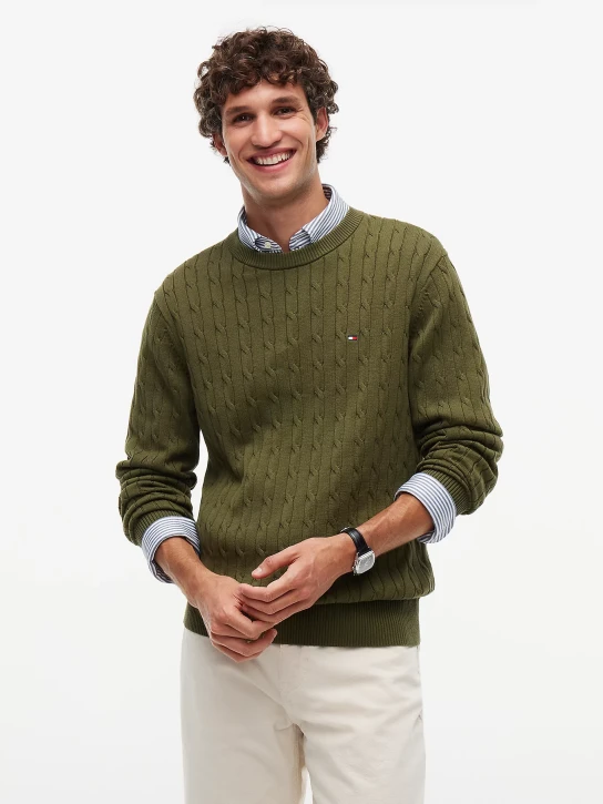 Tommy Hilfiger pánský zelený svetr