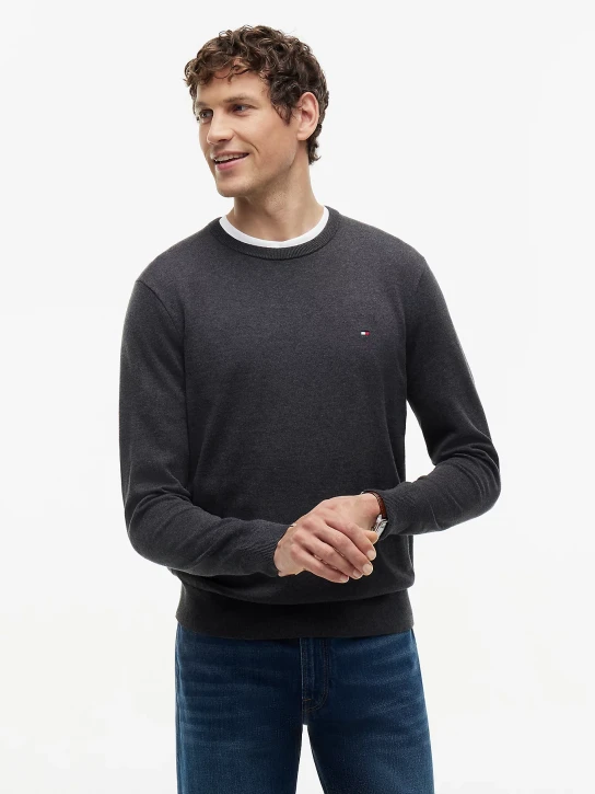 Tommy Hilfiger pánský tmavě šedý svetr