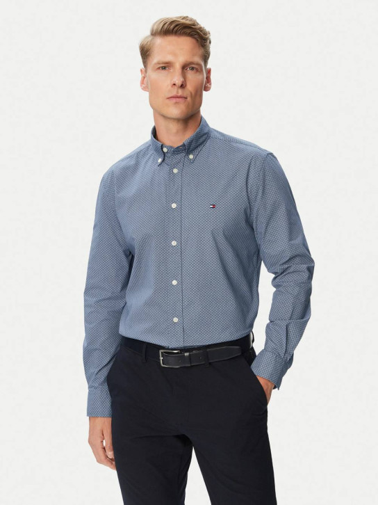 Tommy Hilfiger pánská modrá košile se vzorem