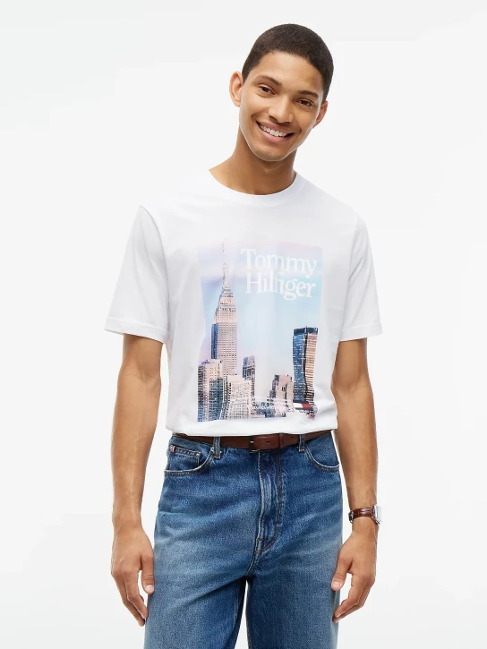 Tommy Hilfiger pánské bílé tričko s potiskem
