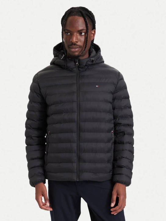 Tommy Hilfiger pánská prošívaná černá bunda