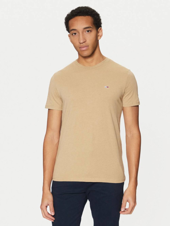 Tommy Jeans pánské béžové triko