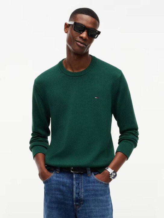 Tommy Jeans pánský zelený svetr