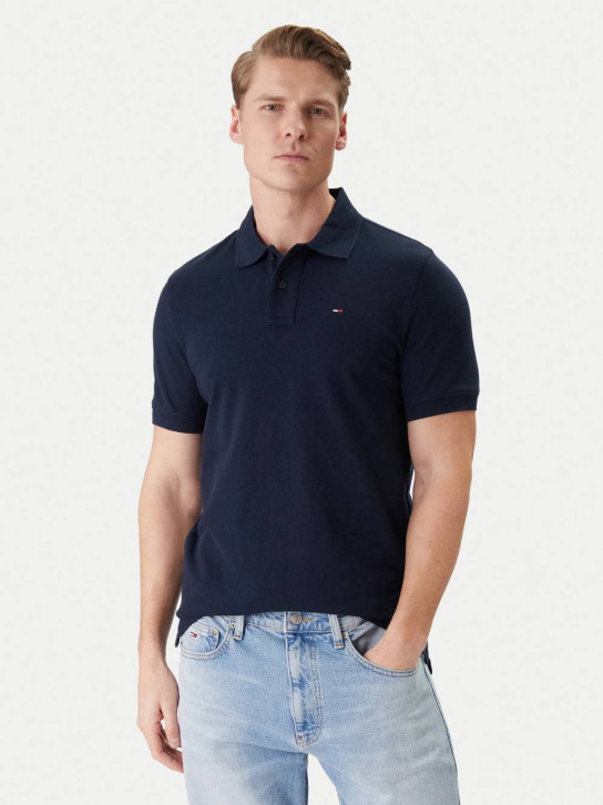 Tommy Jeans pánské modré polo triko