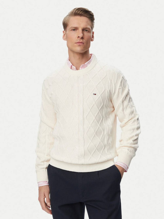Tommy Jeans pánský krémový svetr