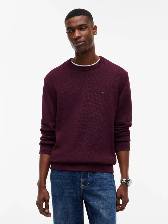 Tommy Jeans pánský vínový svetr