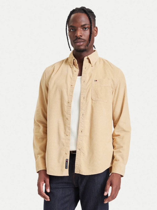 Tommy Jeans pánská béžová košile