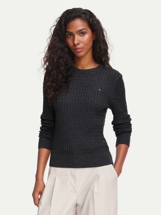 Tommy Hilfiger dámský tmavě šedý svetr