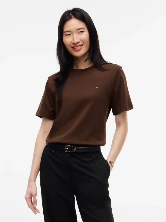 Tommy Hilfiger dámské hnědé tričko