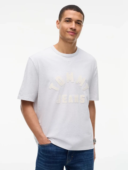Tommy Jeans pánské šedé tričko