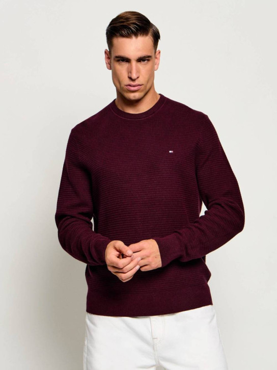 Tommy Hilfiger pánský vínový svetr