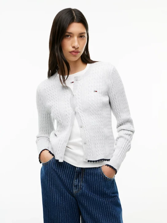Tommy Jeans dámský šedý kardigan
