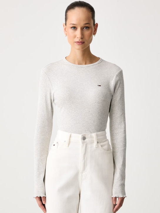 Tommy Jeans dámské šedé tričko