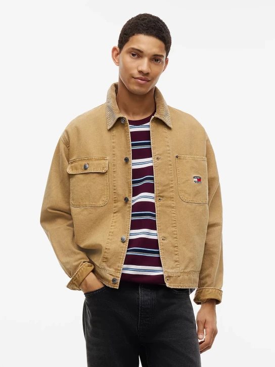 Tommy Jeans pánská béžová košile