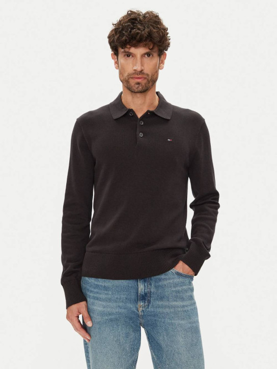 Tommy Jeans pánský černý svetr