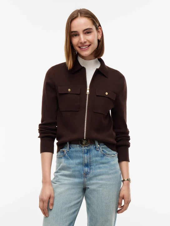 Tommy Hilfiger dámský tmavě hnědý svetr
