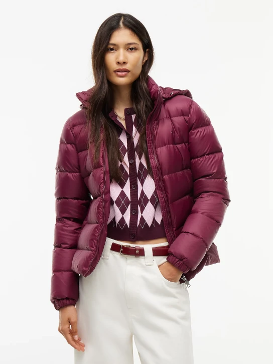 Tommy Jeans dámská vínová bunda