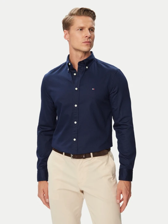 Tommy Hilfiger pánská tmavě modrá košile