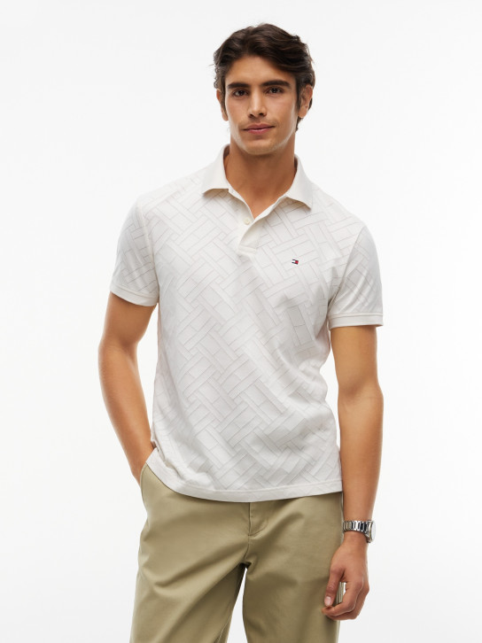 Tommy Hilfiger pánské krémové polo tričko