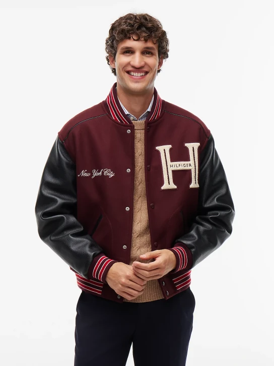 Tommy Hilfiger pánská vínová bunda