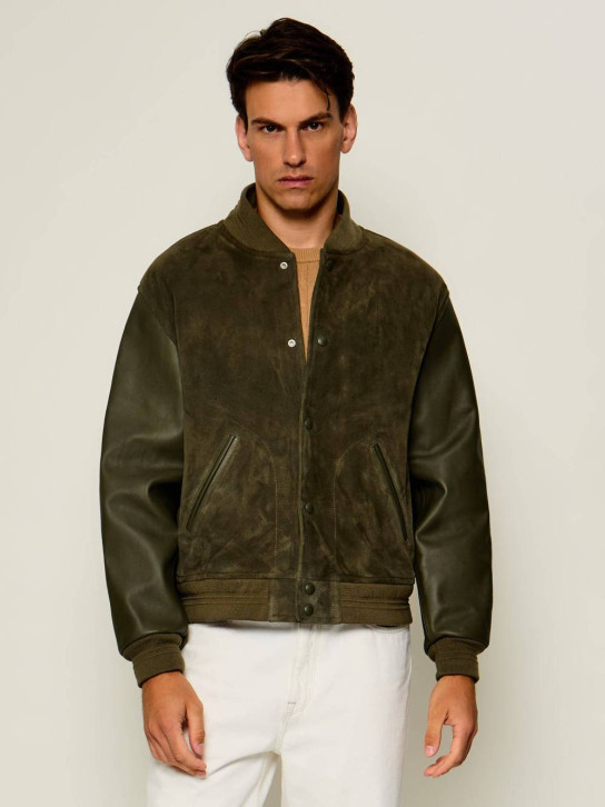 Tommy Hilfiger pánská khaki kožená bunda