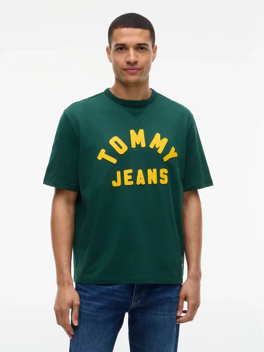 Tommy Jeans pánské zelené tričko