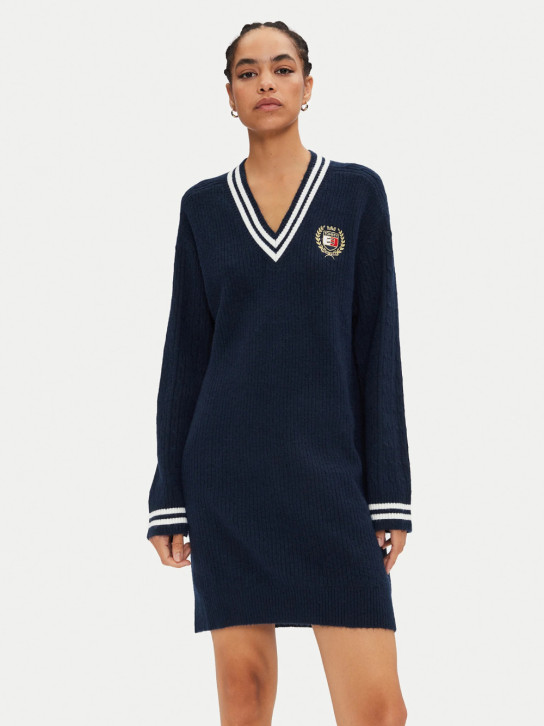 Tommy Jeans dámský modrý dlouhý svetr