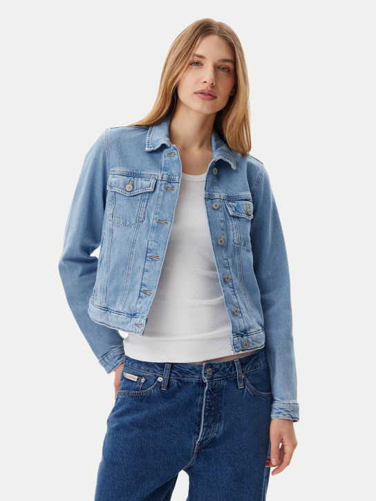 Tommy Jeans dámská modrá džínová bunda