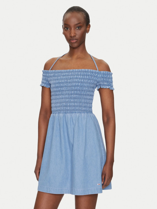 Tommy Jeans dámské modré džínové šaty