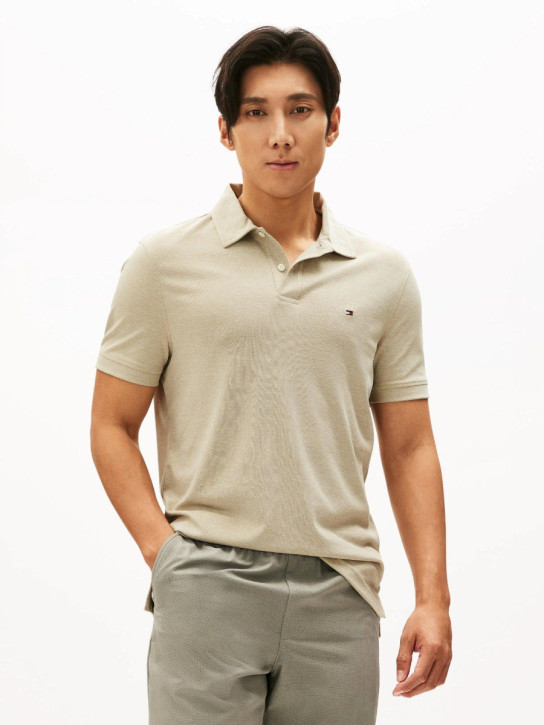 Tommy Hilfiger pánské béžové polo tričko