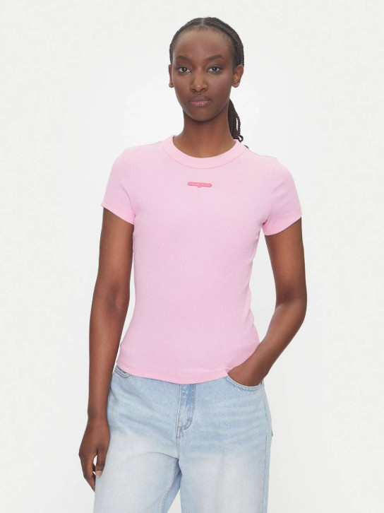 Tommy Jeans dámské růžové tričko