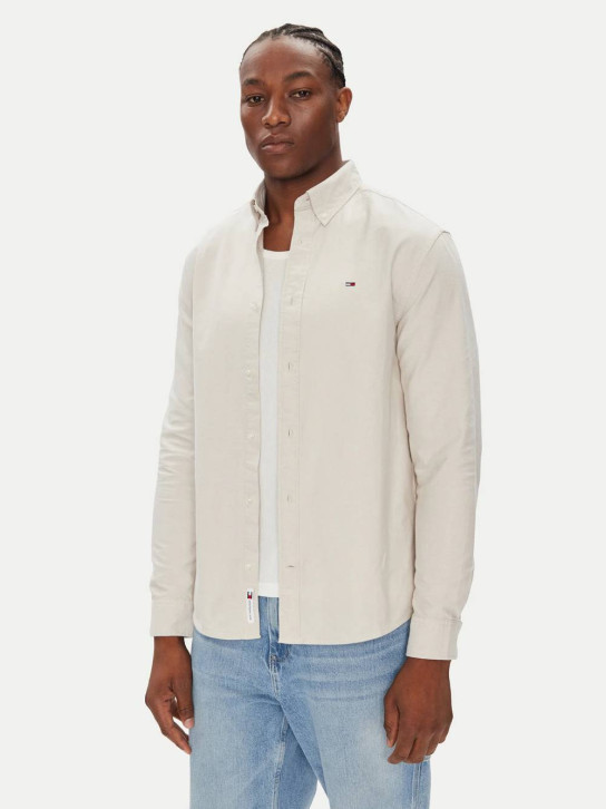 Tommy Jeans pánská krémová košile