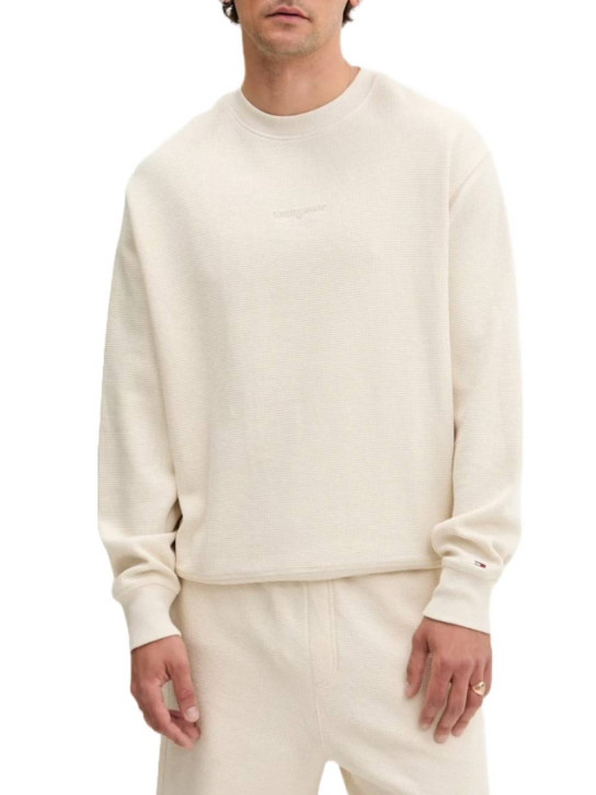 Tommy Jeans pánská béžová mikina