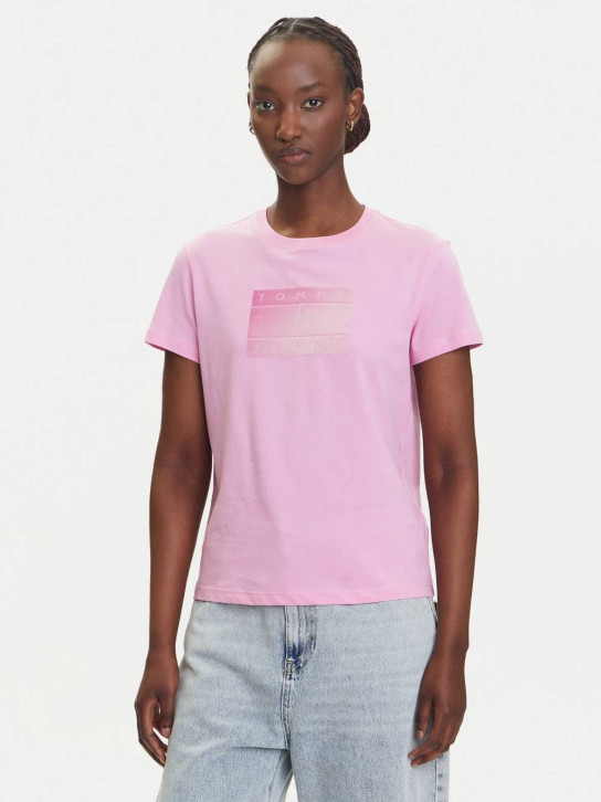 Tommy Jeans dámské růžové tričko