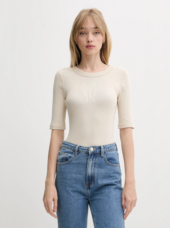 Calvin Klein dámské béžové tričko