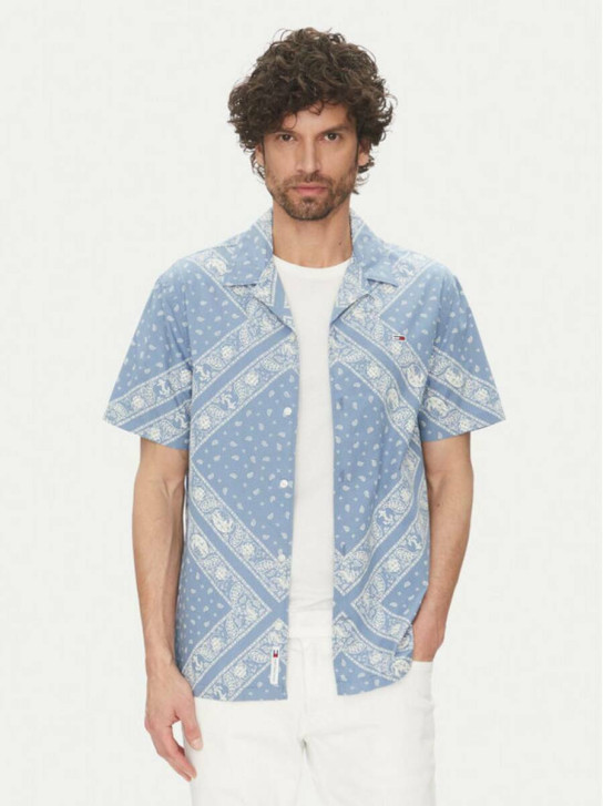 Tommy Jeans pánská modrá košile