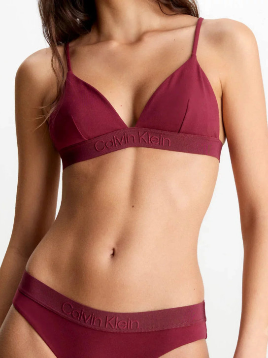 Calvin Klein dámská vínová plavková podprsenka