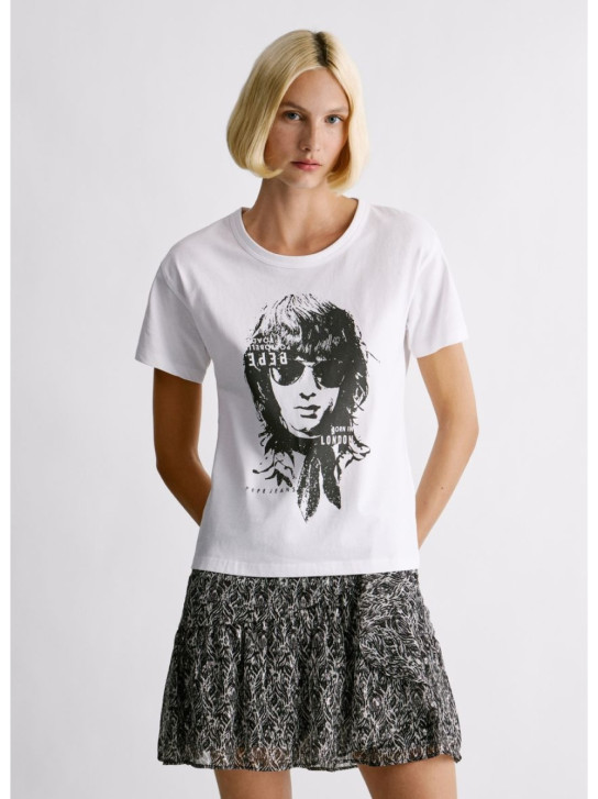 Pepe Jeans dámské bílé tričko