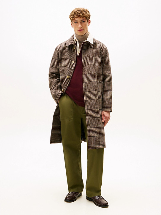 Tommy Hilfiger pánský vlněný  hnědý kabát