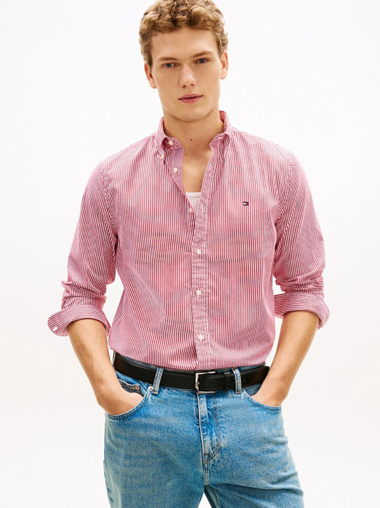 Tommy Hilfiger pánská růžová košile