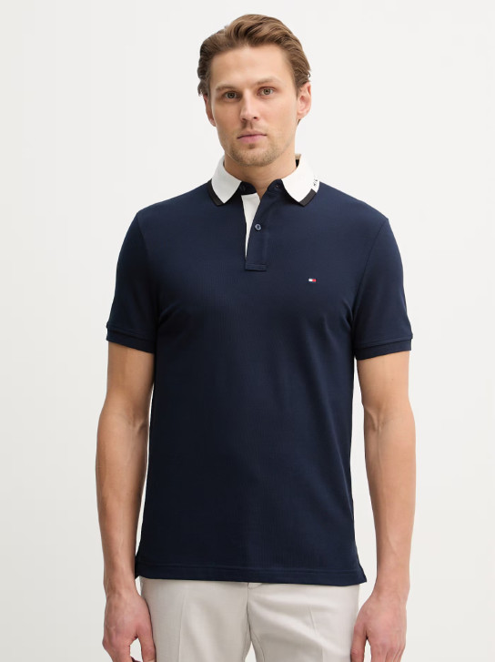 Tommy Hilfiger pánské modré polo tričko