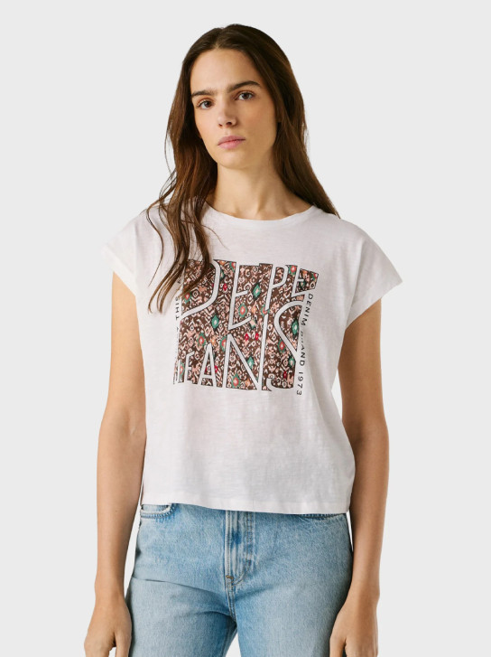 Pepe Jeans dámské bílé tričko
