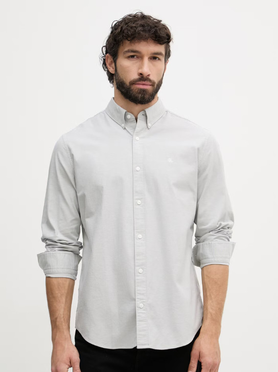 Calvin Klein pánská šedozelená košile